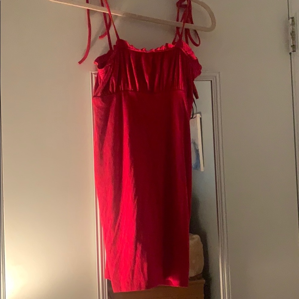 Tight ribbed red dress